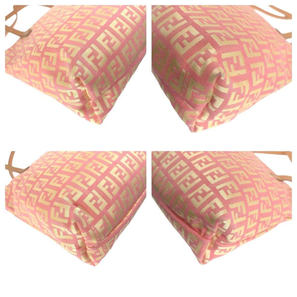 17586
FENDI フェンディ ズッキーノ ピンク ベージュ ゴールド金具 キャンバス / レザー 2305 8BH021 028 トートバッグ ショルダーバッグ  レディース A62