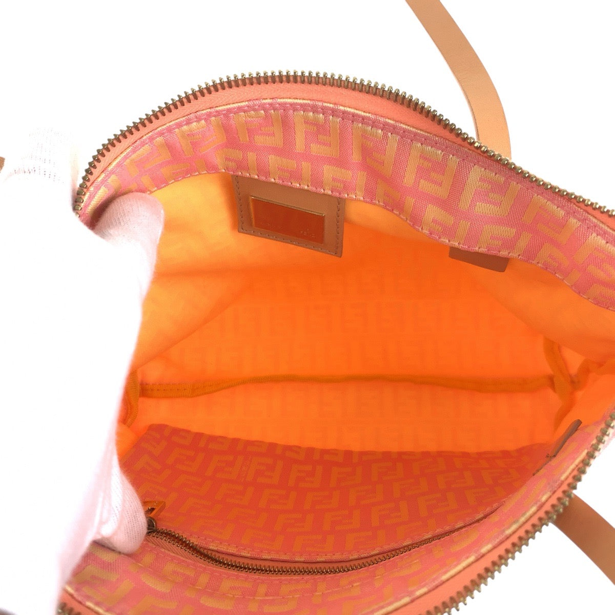 17586
FENDI フェンディ ズッキーノ ピンク ベージュ ゴールド金具 キャンバス / レザー 2305 8BH021 028 トートバッグ ショルダーバッグ  レディース A62