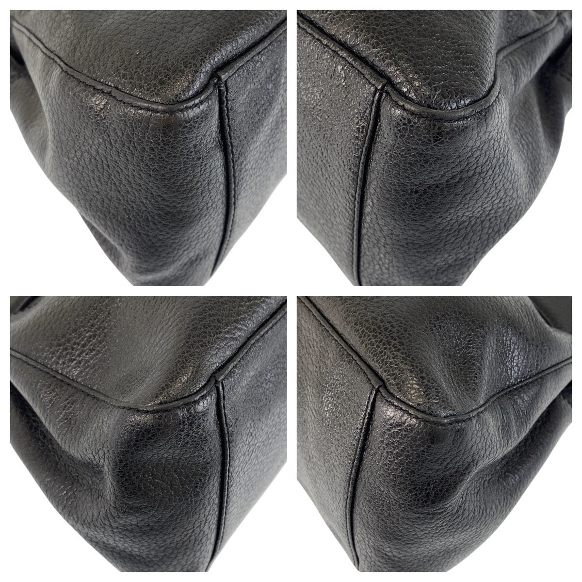 17588
COLE HAAN コールハーン ブラック 黒 ゴールド金具 レザー ハンドバッグ  レディース ABP7
