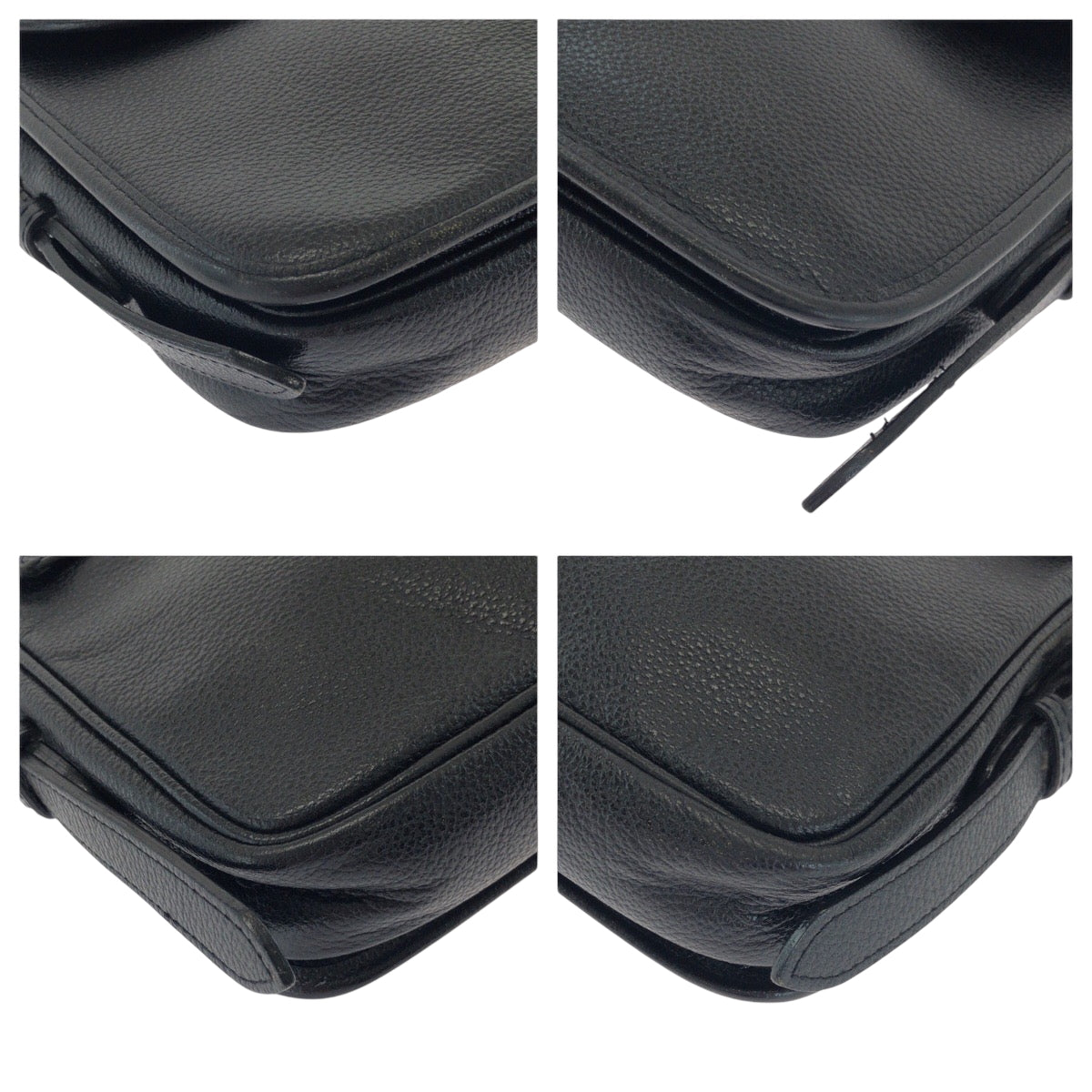 17589
YVES SAINT LAURENT イヴ サンローラン ヴィンテージ YSL ブラック 黒 ゴールド金具 レザー ショルダーバッグ ポシェット  レディース ABP40