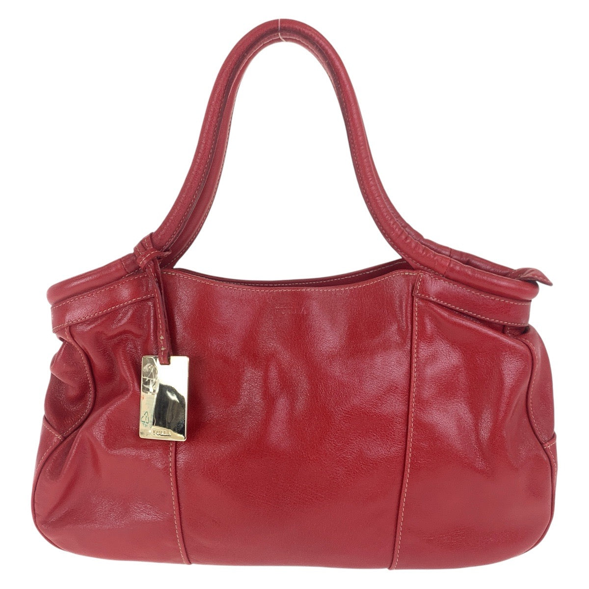 17590
Furla フルラ レッド ゴールド金具 レザー トートバッグ ショルダーバッグ  レディース