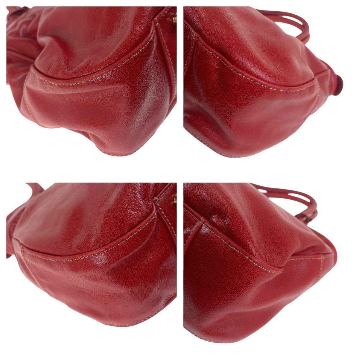 17590
Furla フルラ レッド ゴールド金具 レザー トートバッグ ショルダーバッグ  レディース