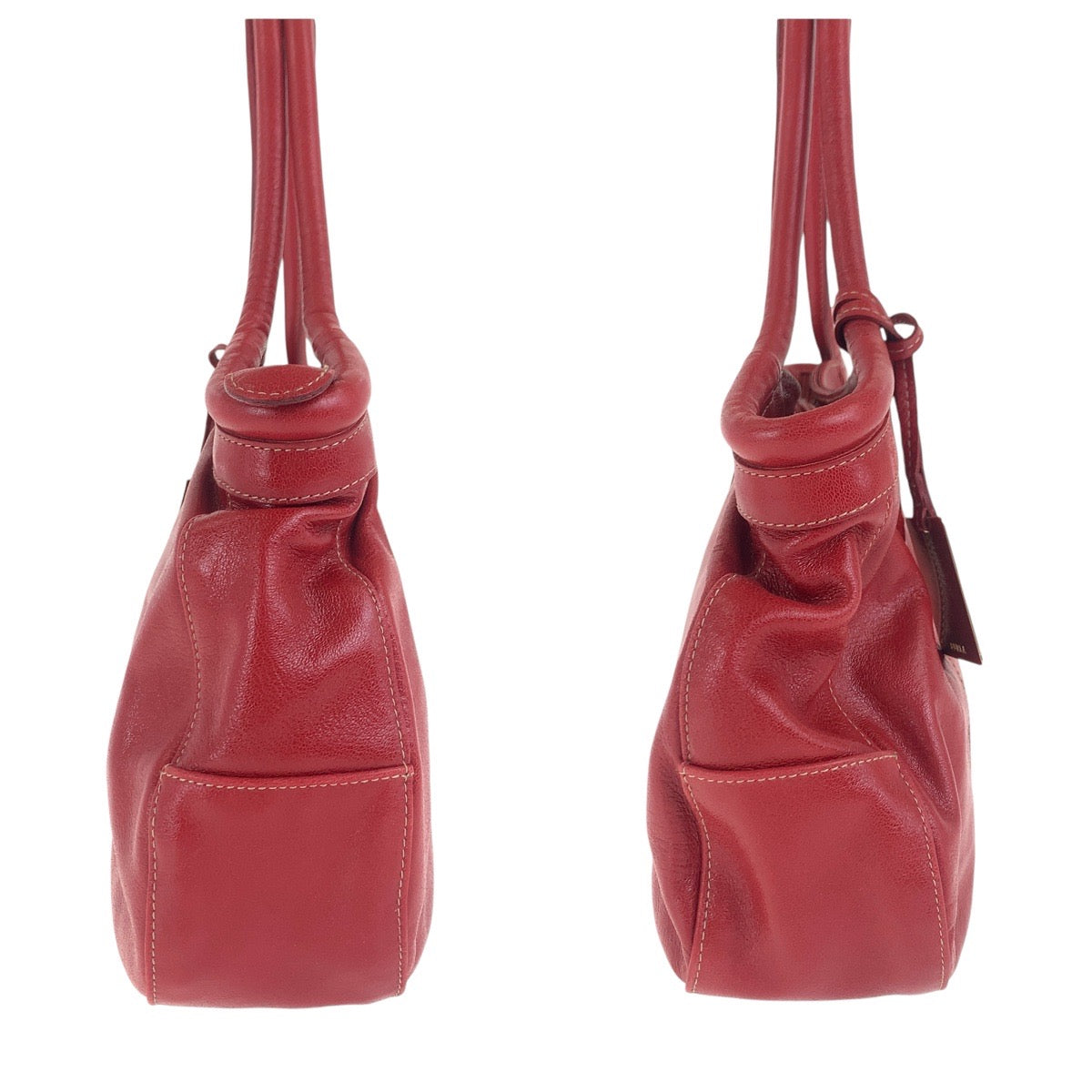 17590
Furla フルラ レッド ゴールド金具 レザー トートバッグ ショルダーバッグ  レディース