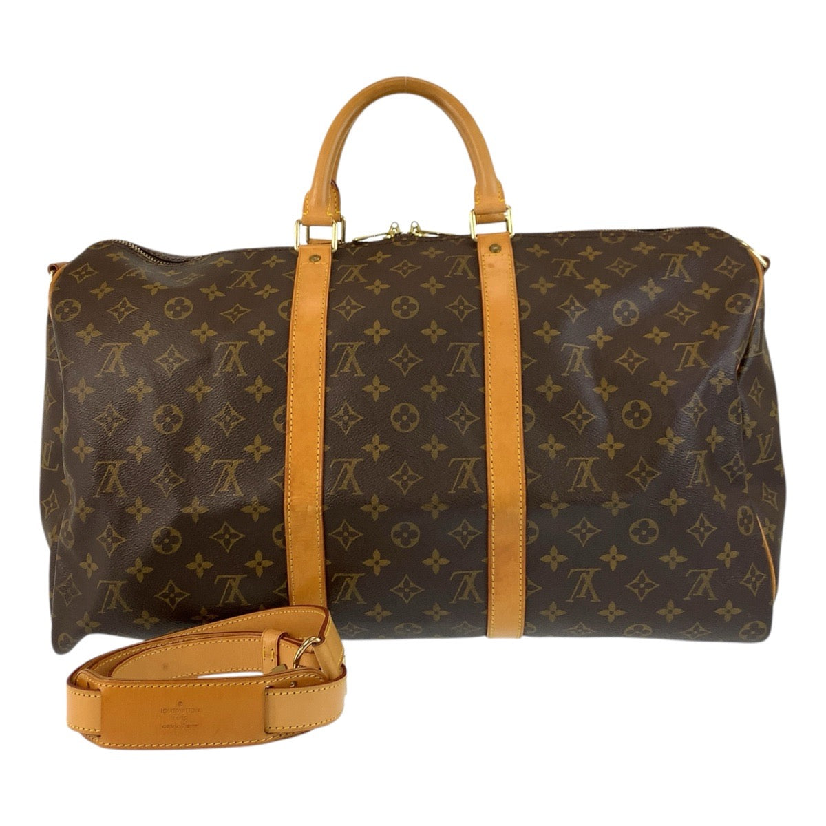 17591
LOUIS VUITTON ルイヴィトン モノグラム キーポル50 バンドリエール ブラウン ゴールド金具 PVC / レザー M41426 ボストンバッグ ショルダーバッグ 2way  メンズ ABP110