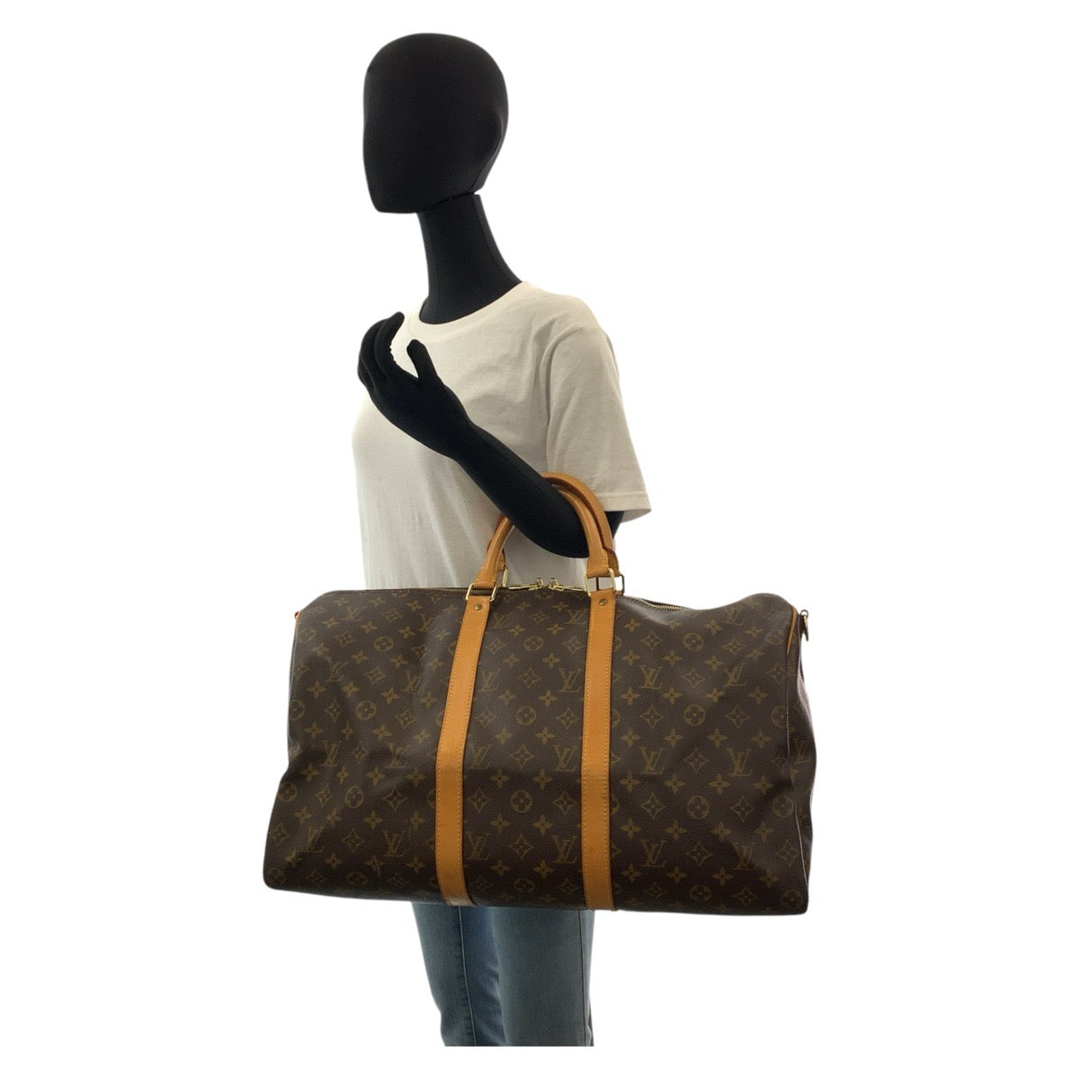 17591
LOUIS VUITTON ルイヴィトン モノグラム キーポル50 バンドリエール ブラウン ゴールド金具 PVC / レザー M41426 ボストンバッグ ショルダーバッグ 2way  メンズ ABP110