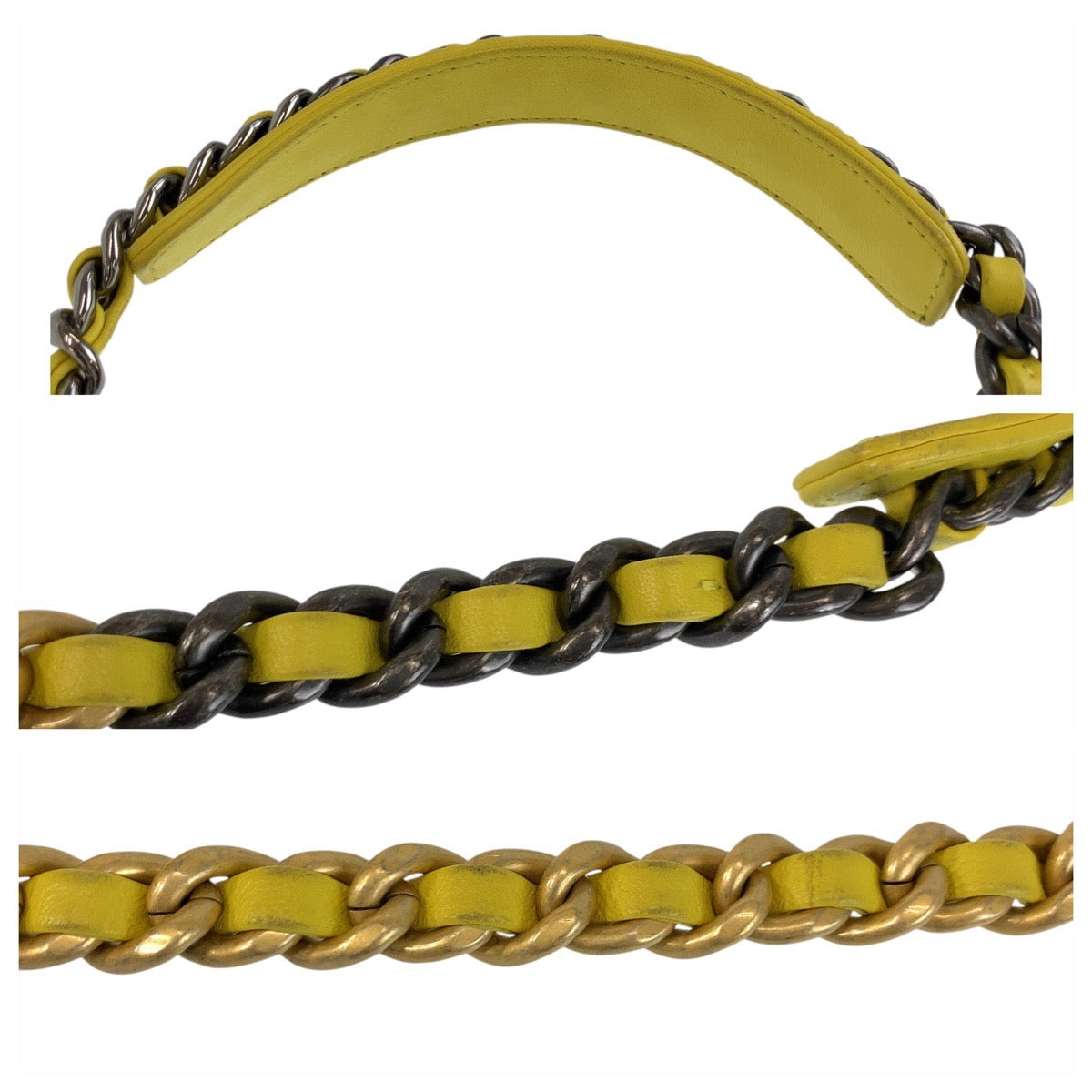 17593
CHANEL シャネル マトラッセ 19 ココマーク ターンロック イエロー ゴールド金具 ラムスキン チェーンショルダーバッグ  レディース ABP490