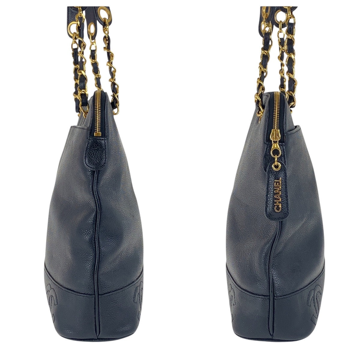 17597
CHANEL シャネル ヴィンテージ トリプルココマーク ブラック 黒 ゴールド金具 レザー ショルダーバッグ レディース A180