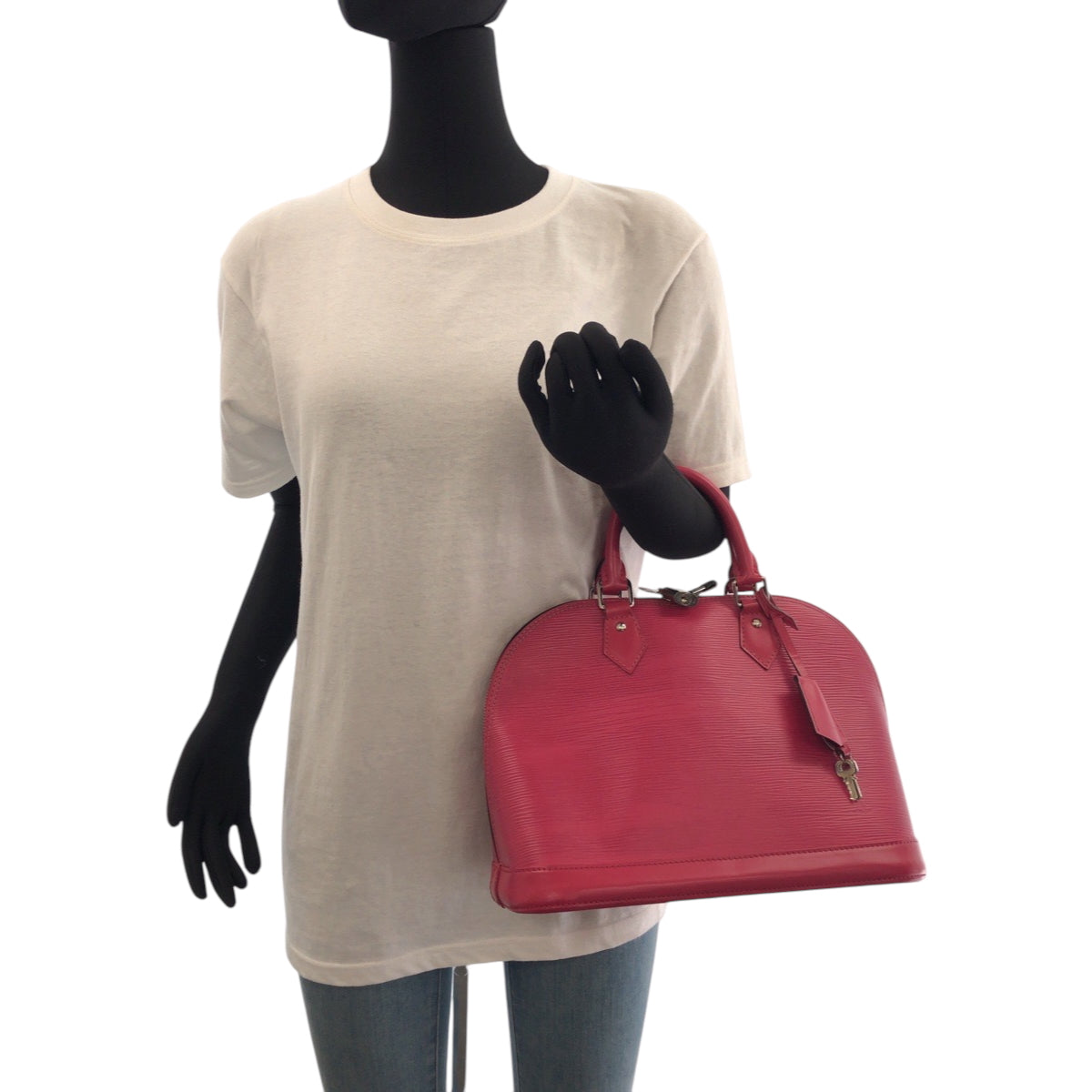 17598
LOUIS VUITTON ルイヴィトン エピ アルマ フューシャ ピンク シルバー金具 エピレザー M40490 ハンドバッグ  レディース ABP75
