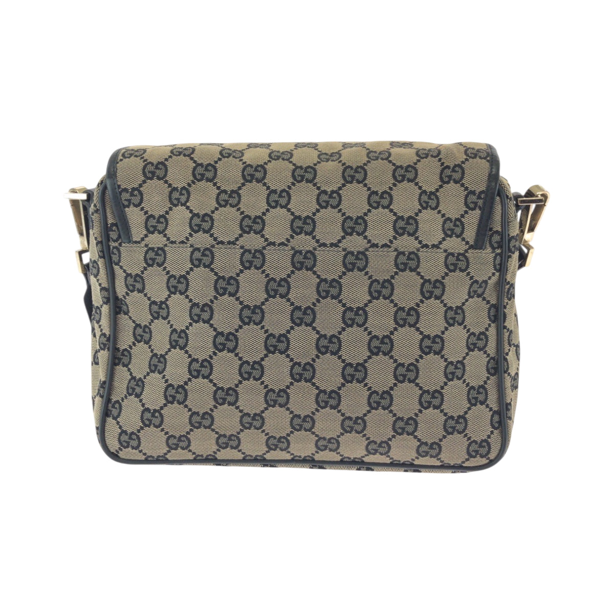 17600
GUCCI グッチ ベージュ ブラック ゴールド金具 GGキャンバス 019 0375 ショルダーバッグ メッセンジャーバッグ  レディース A45