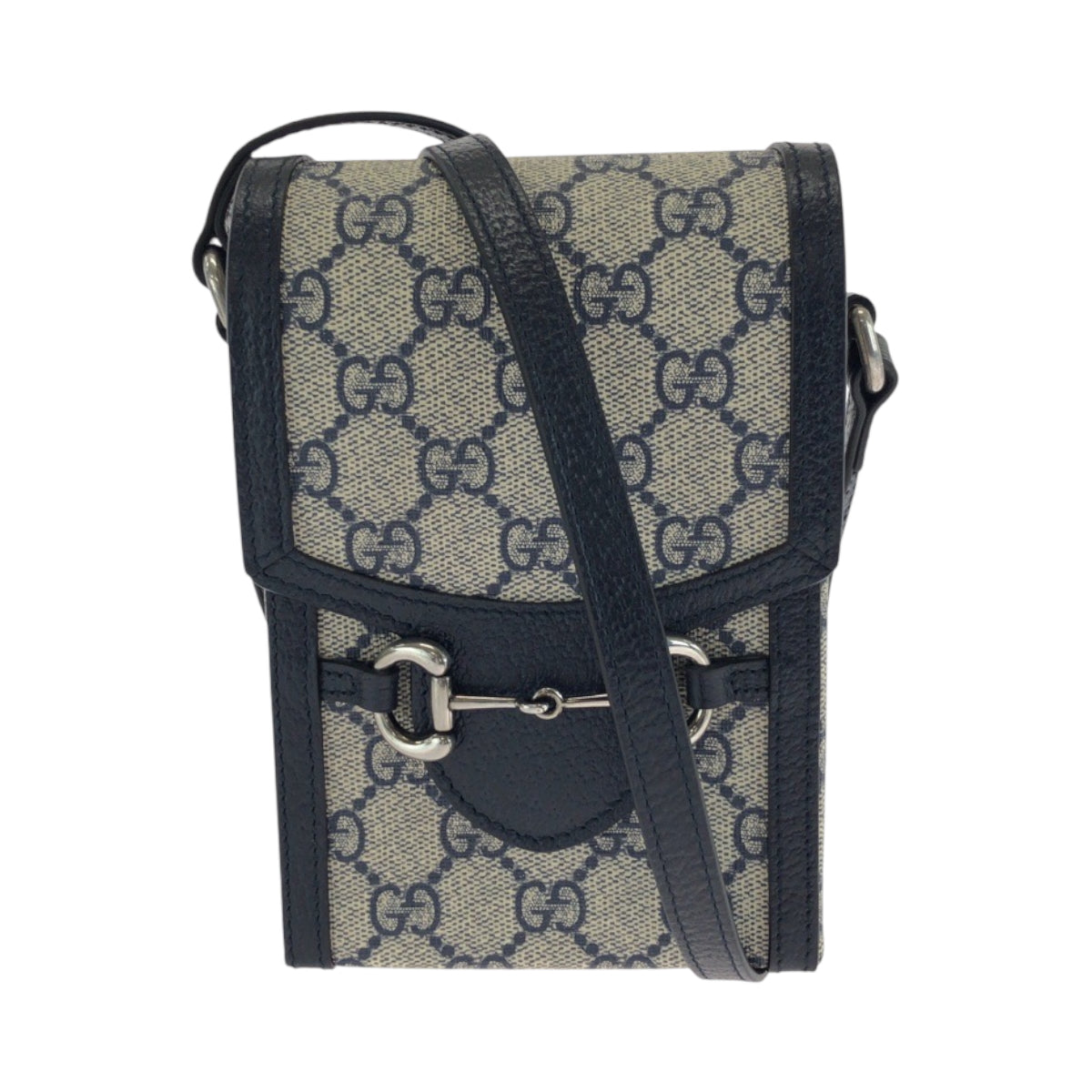 17601
GUCCI グッチ 1955 ホースビット グレー ネイビー シルバー金具 GGスプリームキャンバス 625615 ショルダーバッグ フォンポーチ ポシェット メンズ SA80