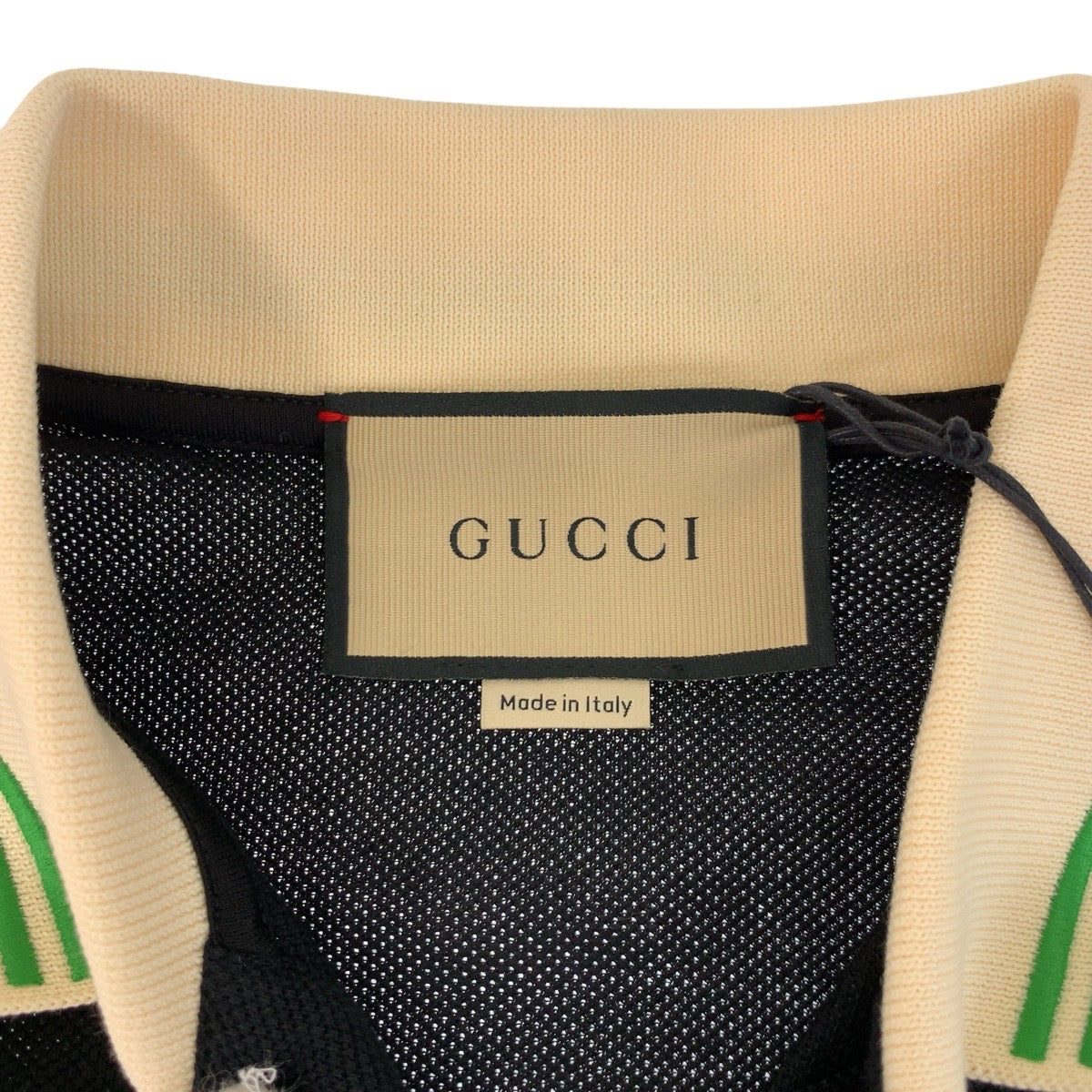 17603
GUCCI グッチ インターロッキング ブラック 黒 コットン / ポリウレタン ポロシャツ  メンズ N45