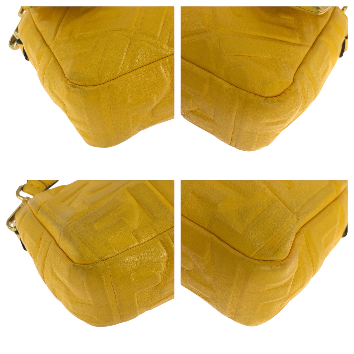 17605
FENDI フェンディ ズッカ マンマバケット イエロー ゴールド金具 レザー 8BR600 ショルダーバッグ メッセンジャーバッグ メンズ ABP134