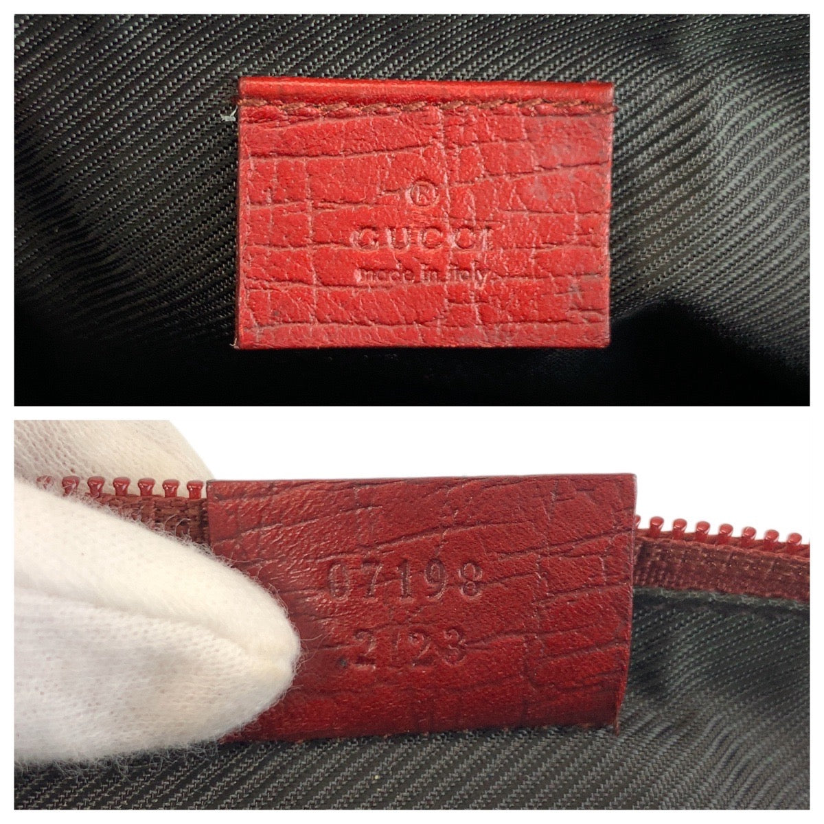 17606
GUCCI グッチ レッド シルバー金具 GGキャンバス / レザー 07198 ハンドバッグ アクセサリーポーチ  レディース