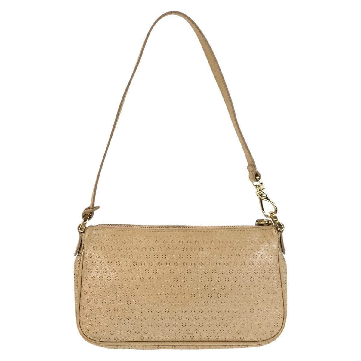 17607
TOD’S トッズ ベージュ ゴールド金具 レザー ショルダーバッグ アクセサリーポーチ  レディース ABP15