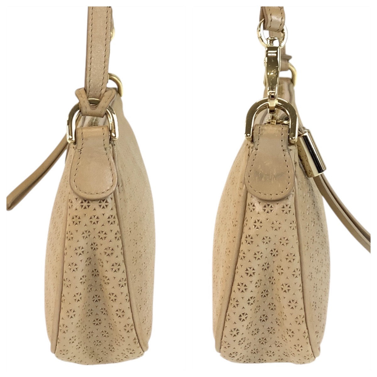 17607
TOD’S トッズ ベージュ ゴールド金具 レザー ショルダーバッグ アクセサリーポーチ  レディース ABP15
