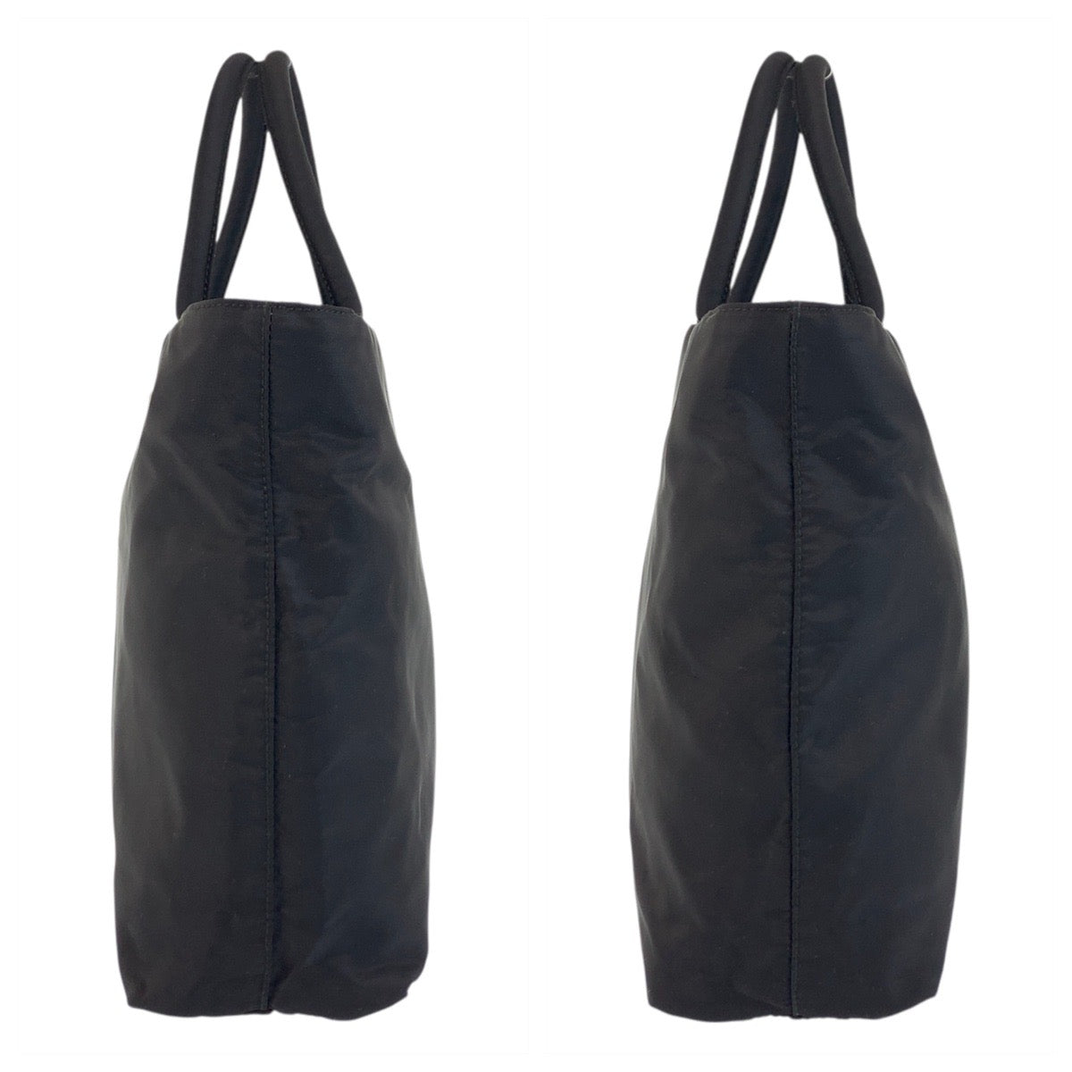 17609
PRADA プラダ テスート 三角ロゴプレート ブラック 黒 シルバー金具 ナイロン トートバッグ ハンドバッグ  レディース ABP35