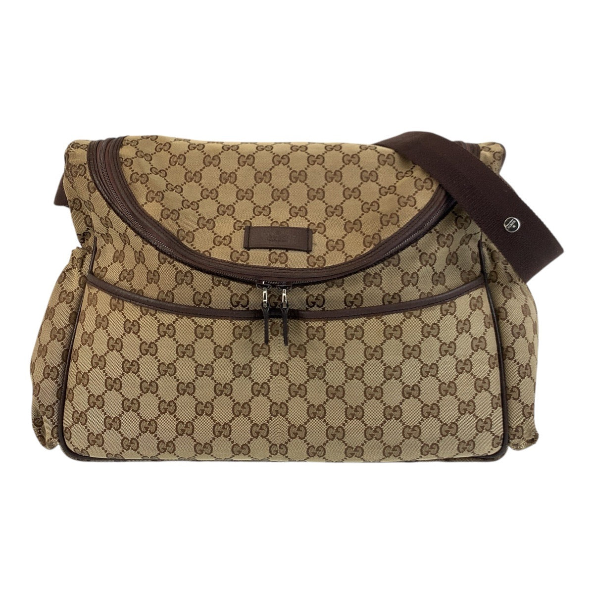 17610
GUCCI グッチ ベージュ ブラウン GGキャンバス / レザー 123326 ショルダーバッグ メッセンジャーバッグ  レディース B16