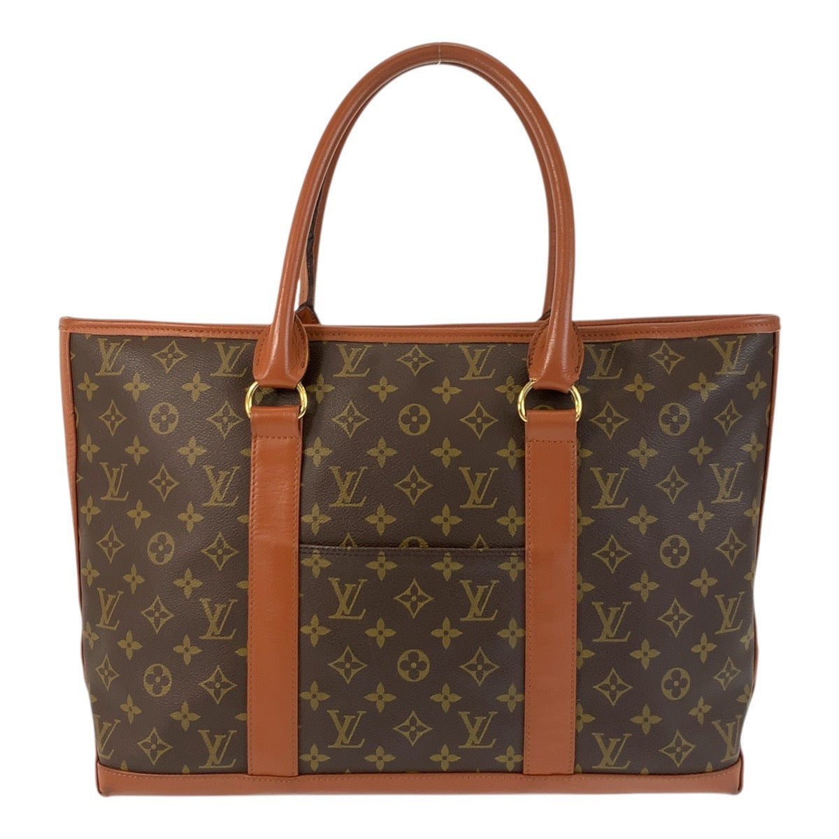 17611
LOUIS VUITTON ルイヴィトン モノグラム ウィークエンドPM ブラウン ゴールド金具 PVC / レザー M42425 トートバッグ ショルダーバッグ  メンズ AB45