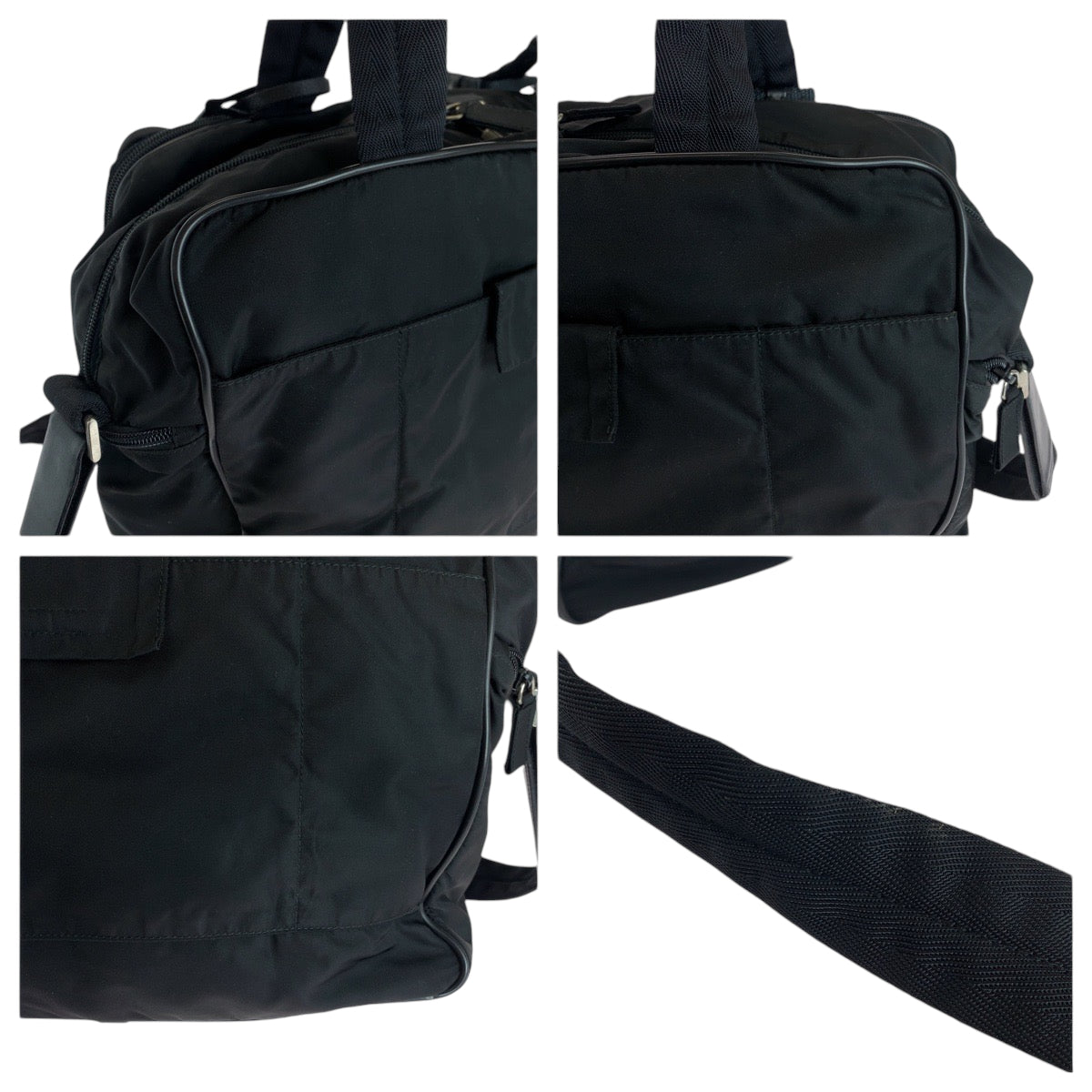 17613
PRADA プラダ テスート 三角ロゴプレート ブラック 黒 シルバー金具 ナイロン V453S ビジネスバッグ ショルダーバッグ 2way  メンズ ABP46