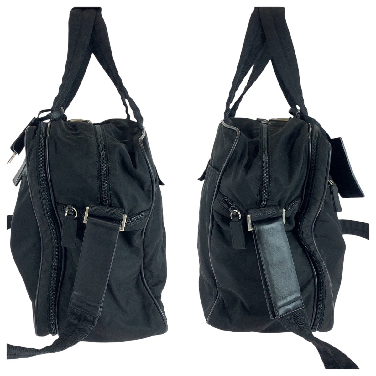 17613
PRADA プラダ テスート 三角ロゴプレート ブラック 黒 シルバー金具 ナイロン V453S ビジネスバッグ ショルダーバッグ 2way  メンズ ABP46