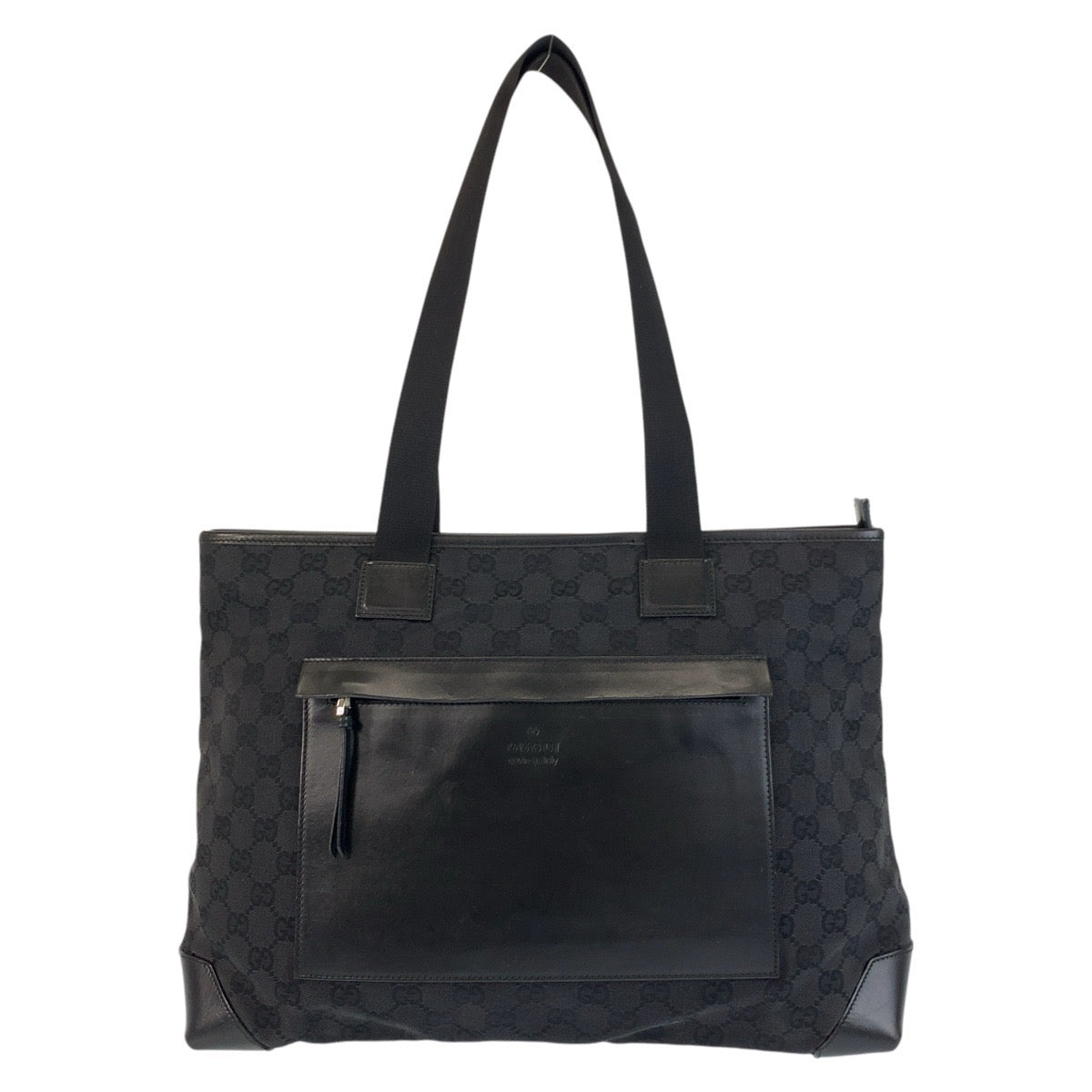 17614
GUCCI グッチ ブラック 黒 シルバー金具 GGキャンバス / レザー 34339 トートバッグ ショルダーバッグ  レディース AB34