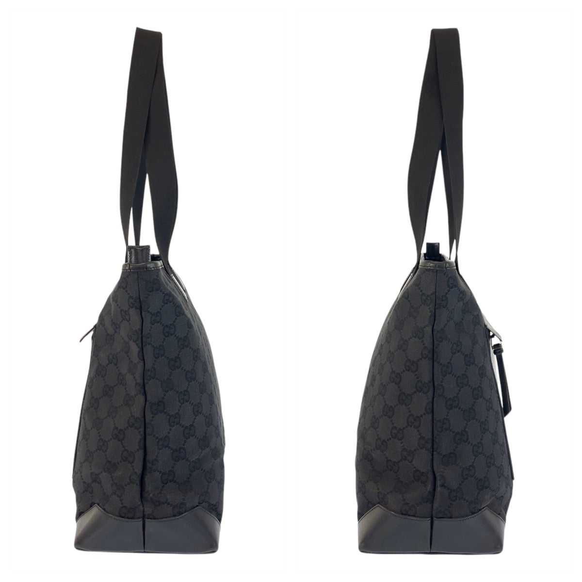 17614
GUCCI グッチ ブラック 黒 シルバー金具 GGキャンバス / レザー 34339 トートバッグ ショルダーバッグ  レディース AB34