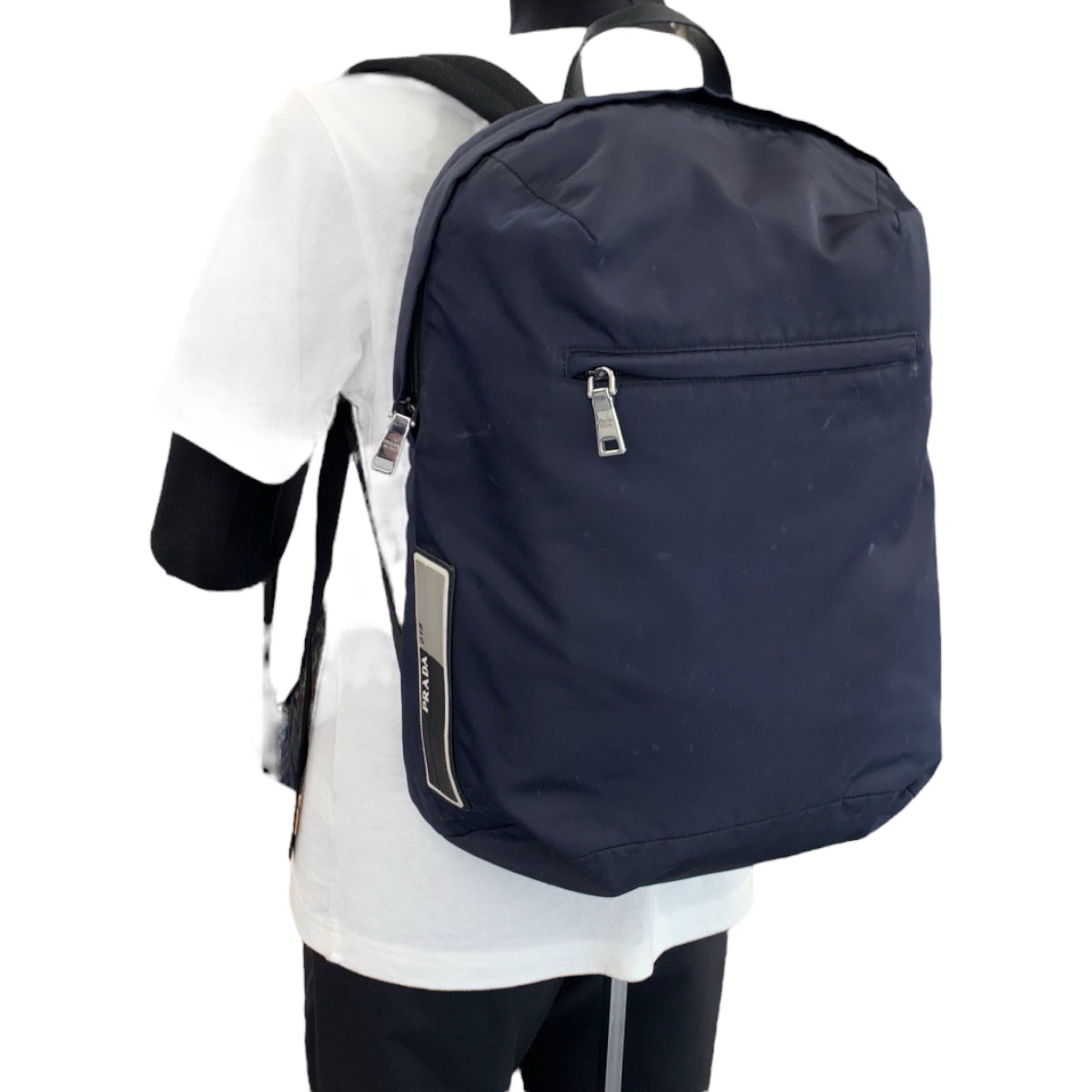 17616
PRADA プラダ テスート ネイビー シルバー金具 ナイロン リュックサック バックパック  メンズ ABP63