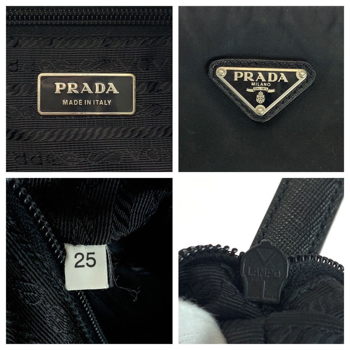 17617
PRADA プラダ テスート 三角ロゴプレート ブラック 黒 シルバー金具 ナイロン ショルダーバッグ ポシェット  レディース ABP40