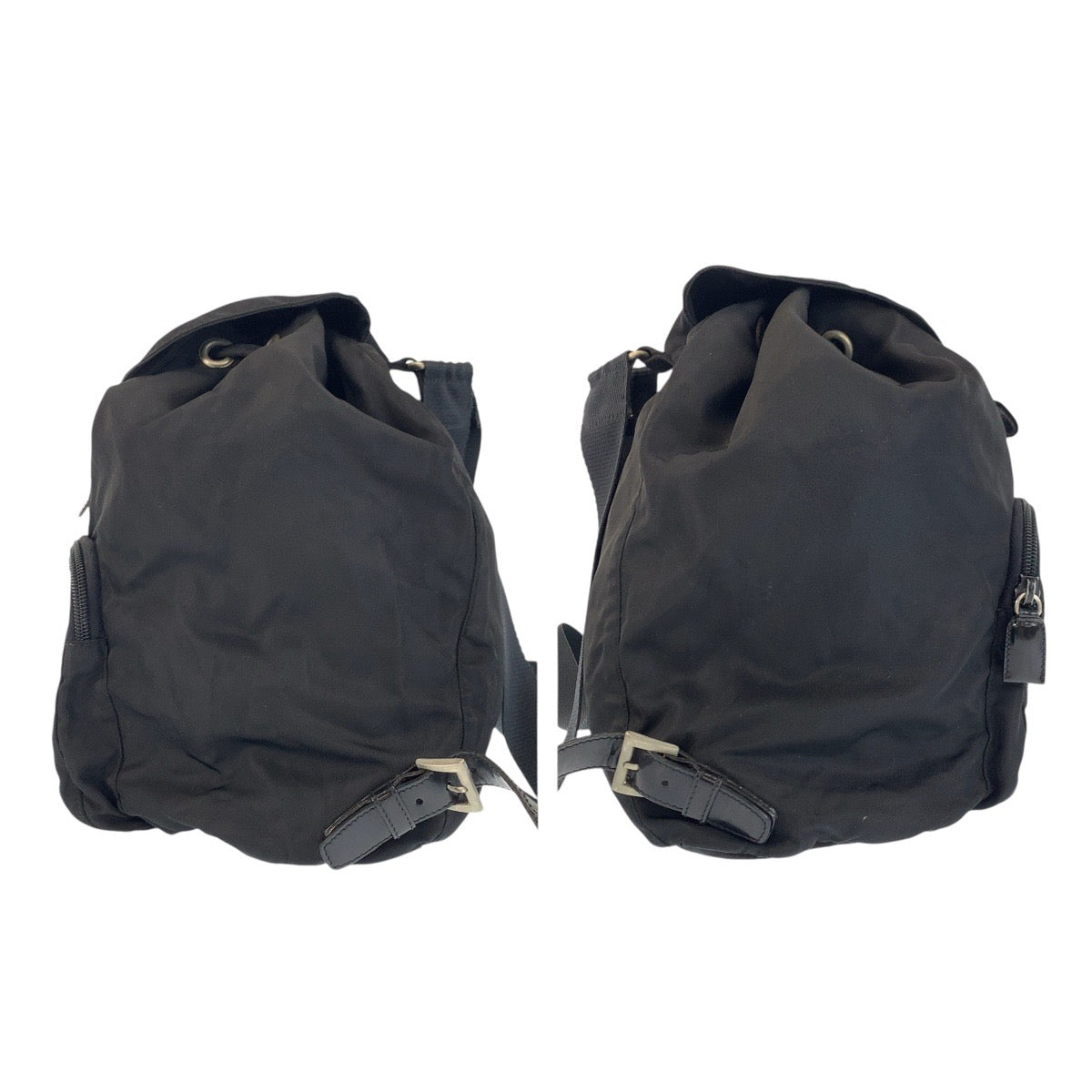 17618
PRADA プラダ テスート 三角ロゴプレート ブラック 黒 シルバー金具 ナイロン / レザー リュック・デイパック バックパック  レディース AB39