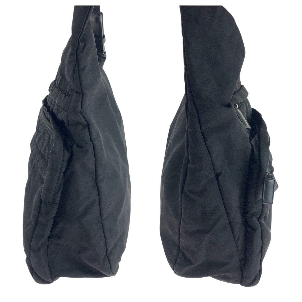 17619
PRADA プラダ テスート 三角ロゴプレート 男女兼用 ブラック 黒 シルバー金具 ナイロン ショルダーバッグ メッセンジャーバッグ  メンズ AB45