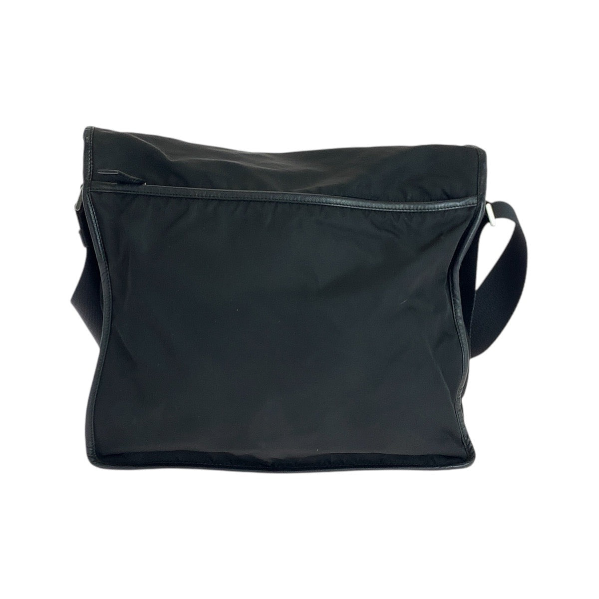 17621
PRADA プラダ テスート 三角ロゴプレート ブラック 黒 シルバー金具 ナイロン / レザー ショルダーバッグ メッセンジャーバッグ  メンズ AB45