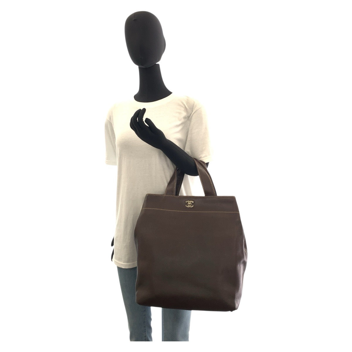 17622
CHANEL シャネル ターンロック ココマーク ブラウン シルバー金具 マットキャビアスキン トートバッグ ショルダーバッグ 2way  レディース ABP140