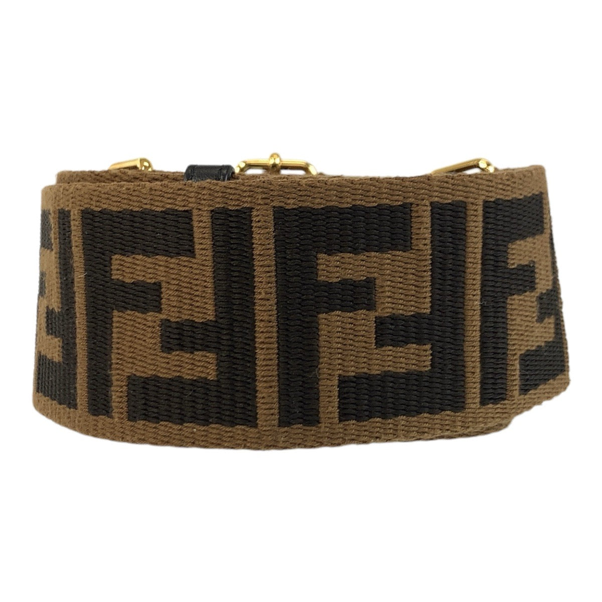 17623
FENDI フェンディ ズッカ ブラウン ゴールド金具 キャンバス / レザー ショルダーストラップ  レディース A60