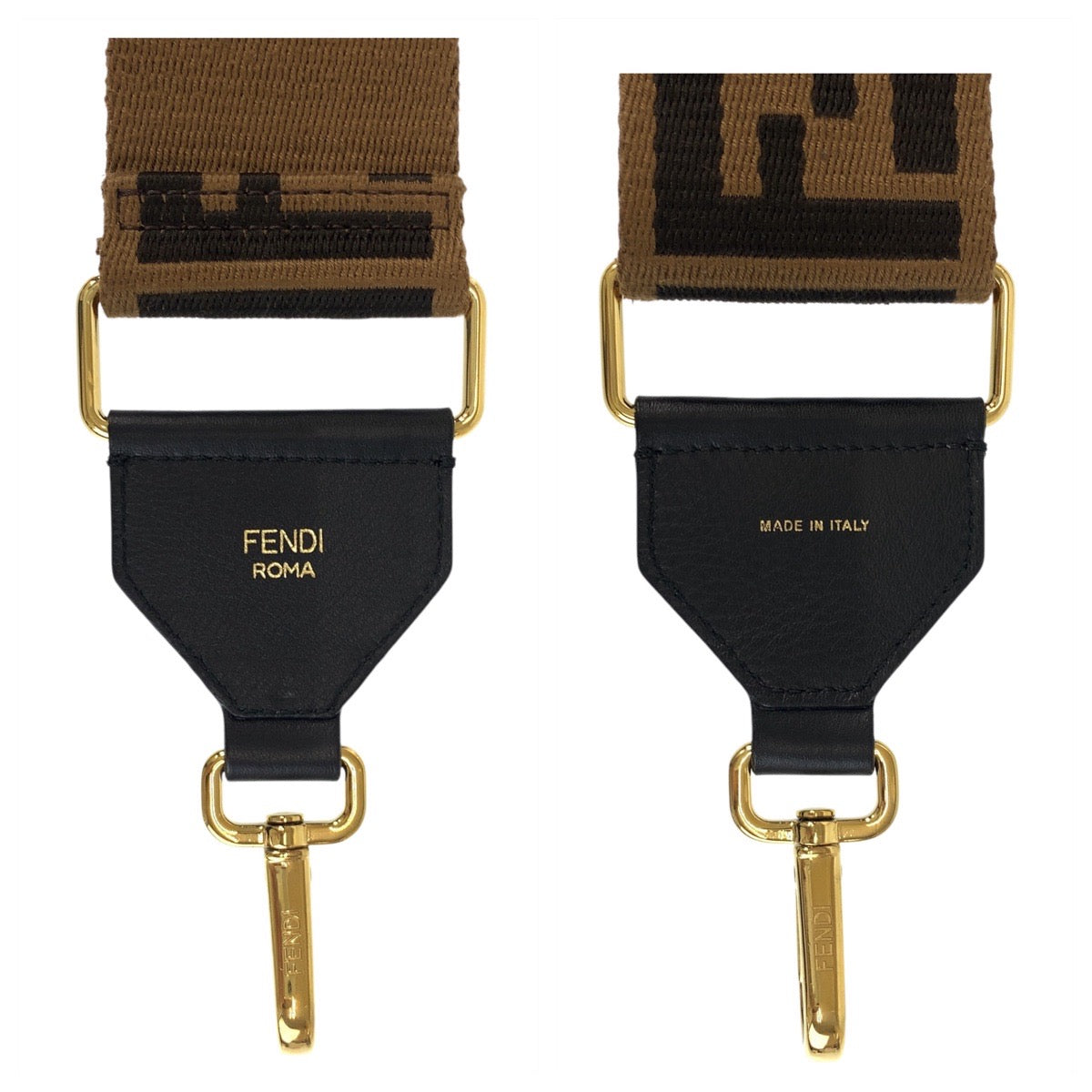 17623
FENDI フェンディ ズッカ ブラウン ゴールド金具 キャンバス / レザー ショルダーストラップ  レディース A60