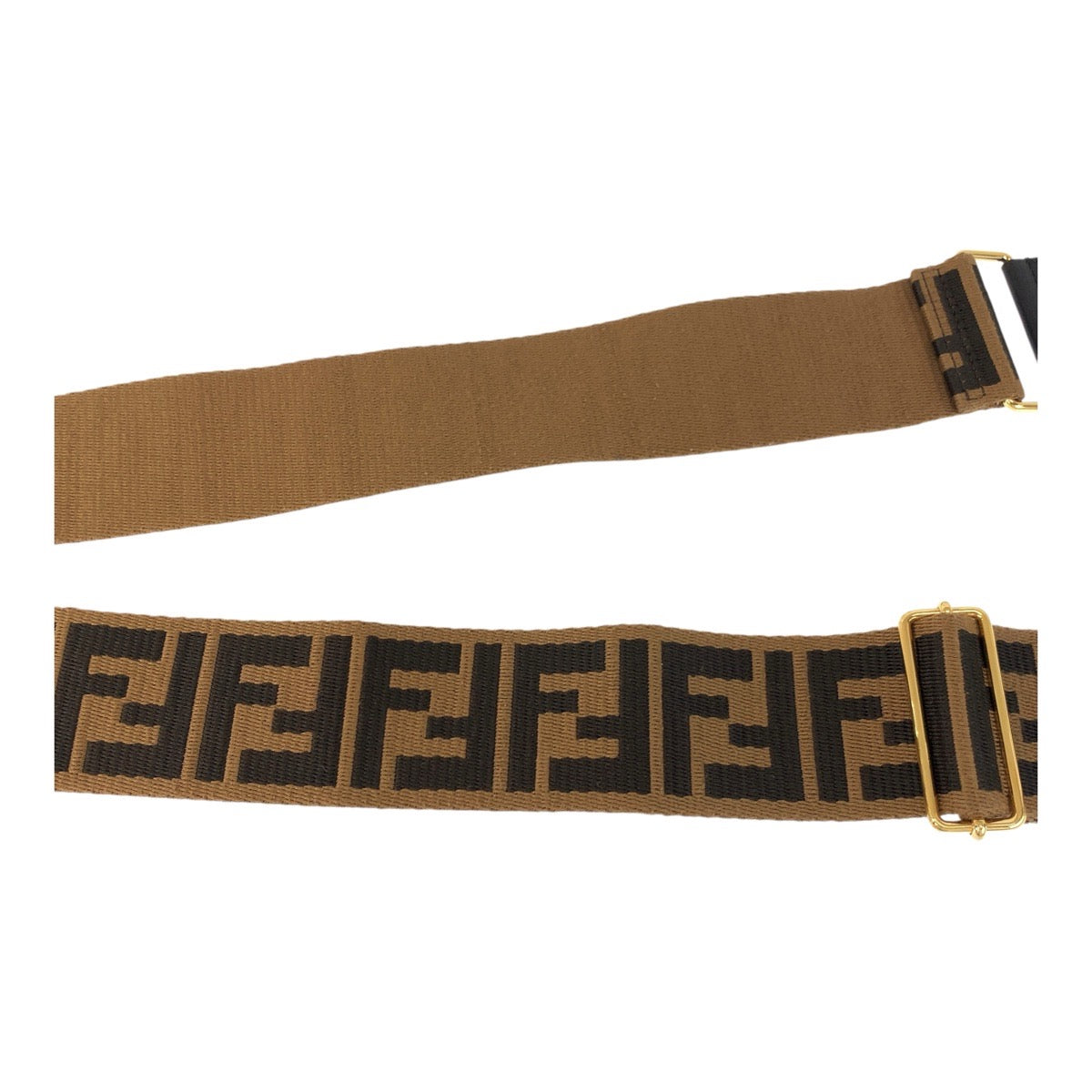 17623
FENDI フェンディ ズッカ ブラウン ゴールド金具 キャンバス / レザー ショルダーストラップ  レディース A60