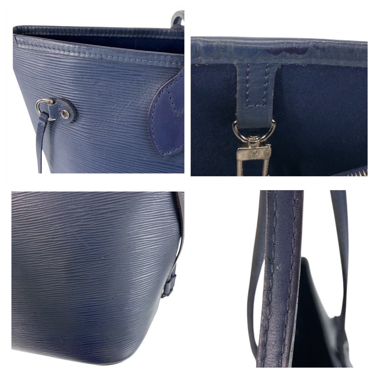 17626
LOUIS VUITTON ルイヴィトン エピ ネヴァーフルMM ネイビー シルバー金具 レザー M40885 トートバッグ ショルダーバッグ  レディース ABP120