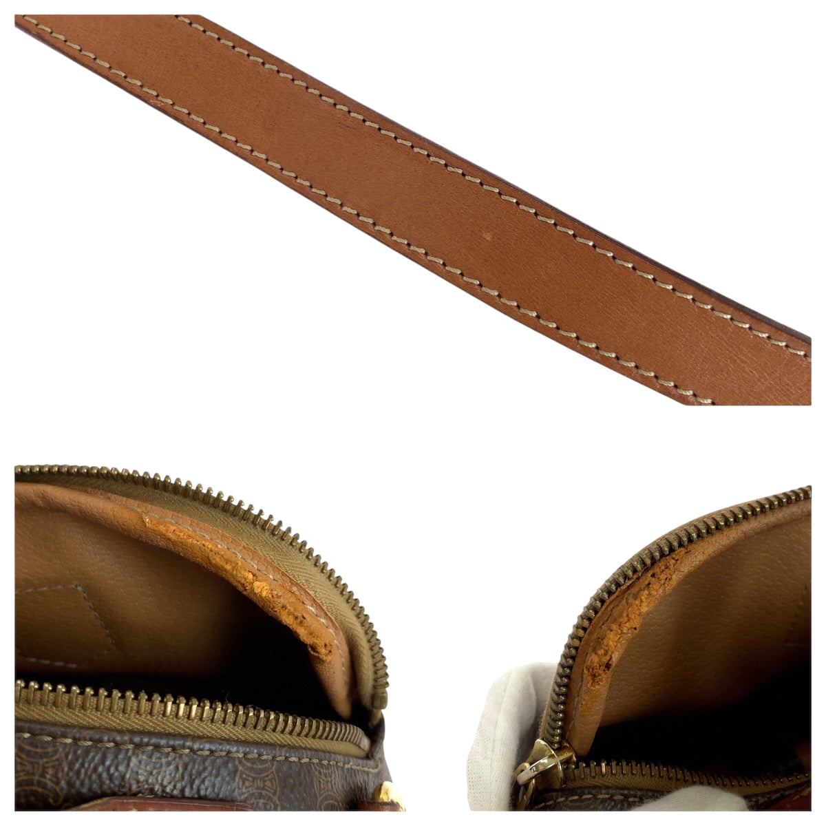 17627
CELINE セリーヌ ヴィンテージ マカダム ダークブラウン ブラウン ゴールド金具 PVC ショルダーバッグ バニティバッグ 2way レディース AB27