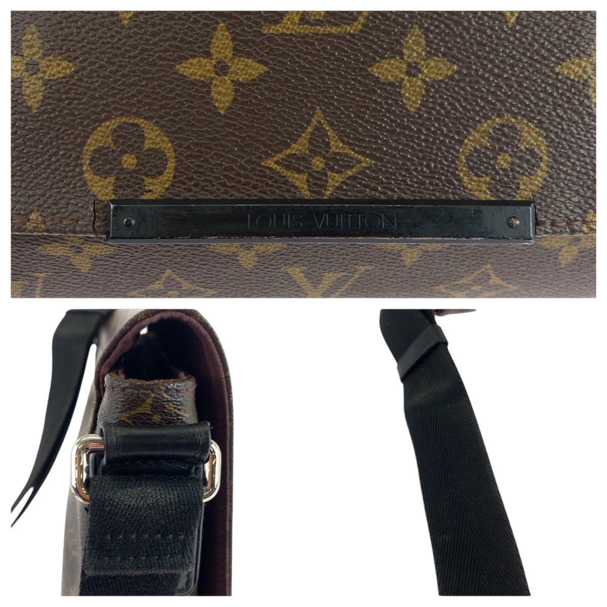 17629
LOUIS VUITTON ルイヴィトン モノグラム マカサー ディストリクトPM 男女兼用 ブラウン ブラック シルバー金具 PVC M40935 ショルダーバッグ レディース AB72