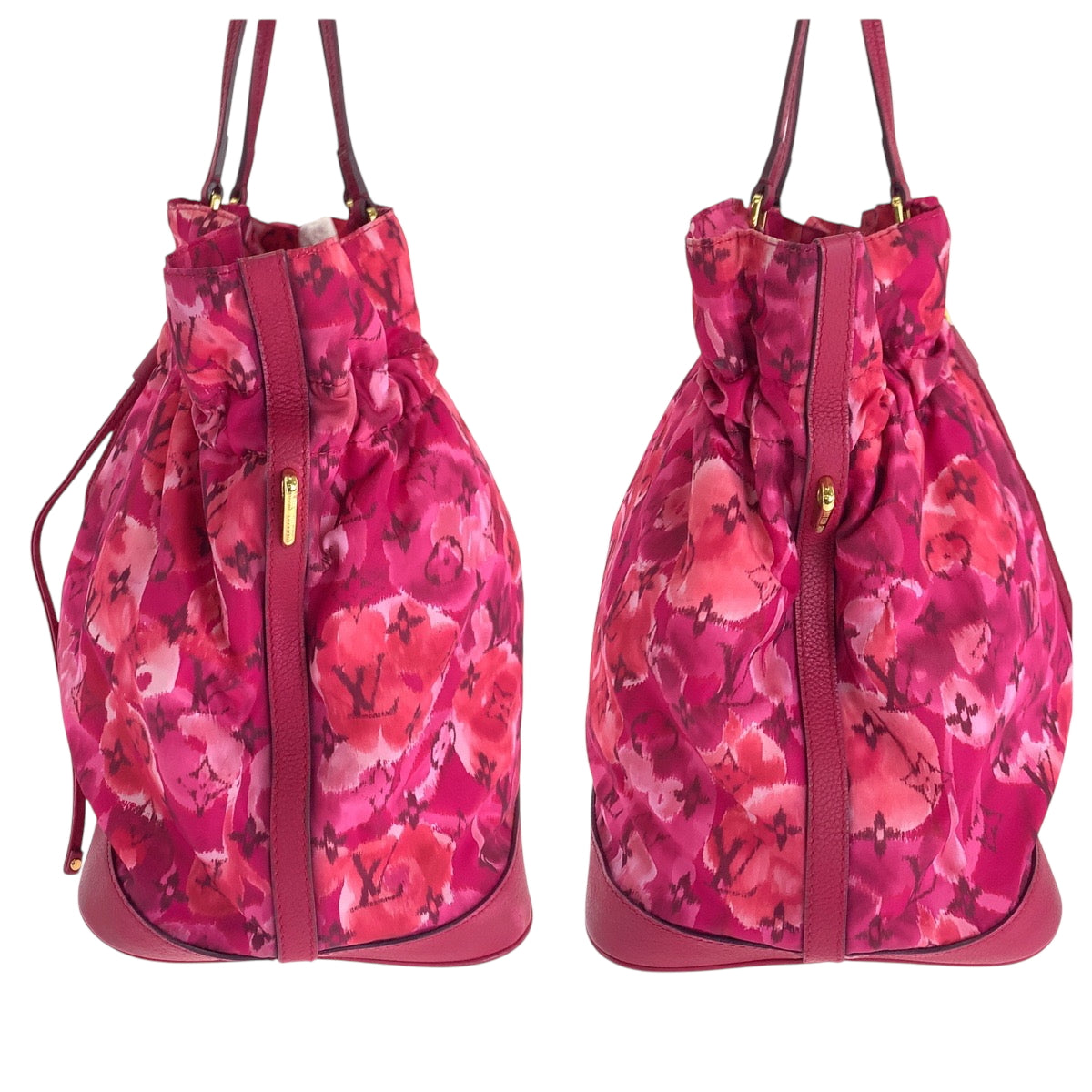 17633
LOUIS VUITTON ルイヴィトン イカットフラワー ノエフルMM ローズアンディアン ピンク ゴールド金具 ナイロン / レザー M94313 トートバッグ ショルダーバッグ レディース ABP120
