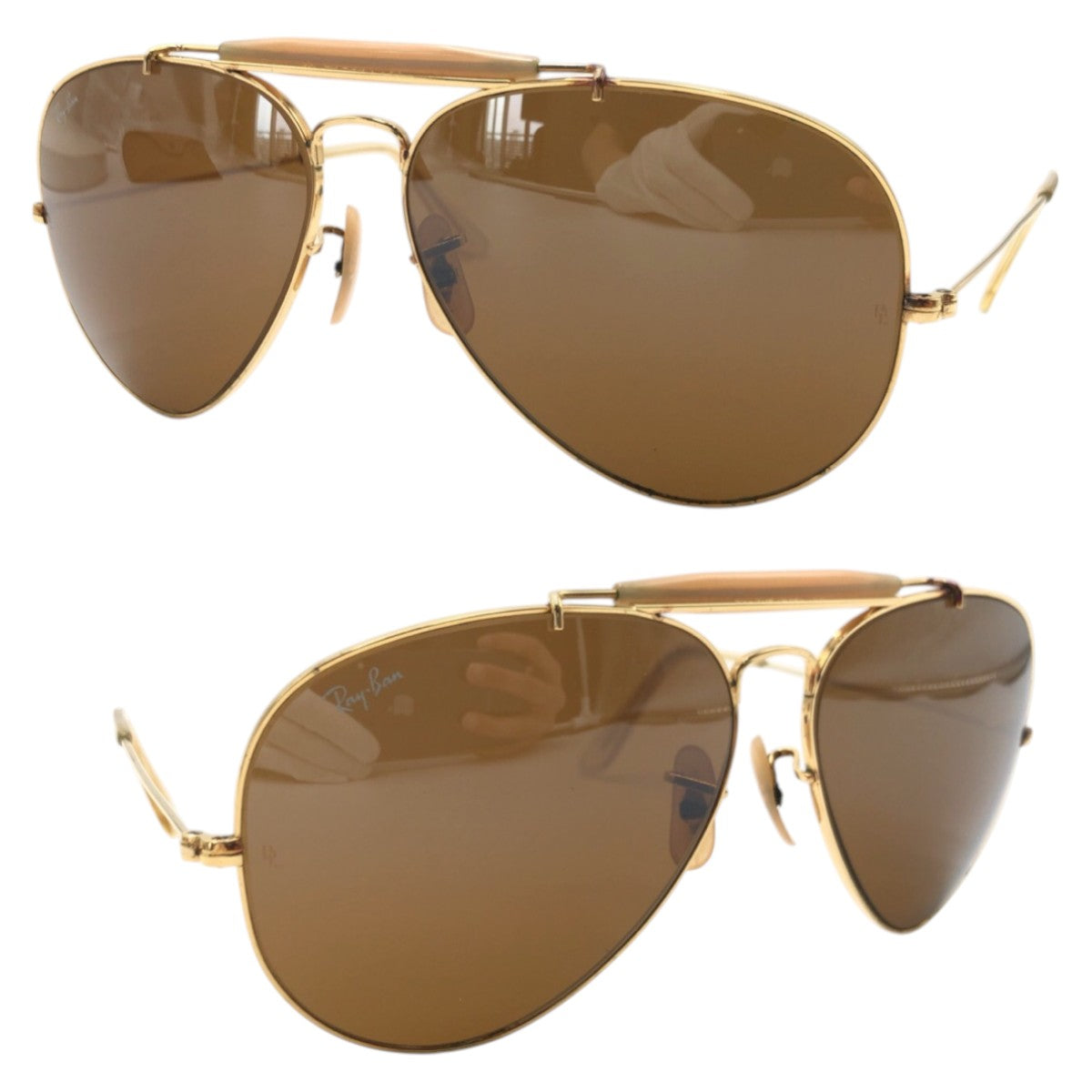 17634
Ray-Ban レイバン ヴィンテージ B&L RAY-BAN U.S.A ティアドロップ ゴールド ブラウン メタル サングラス 男女兼用 ティアドロップ  メンズ ABP24