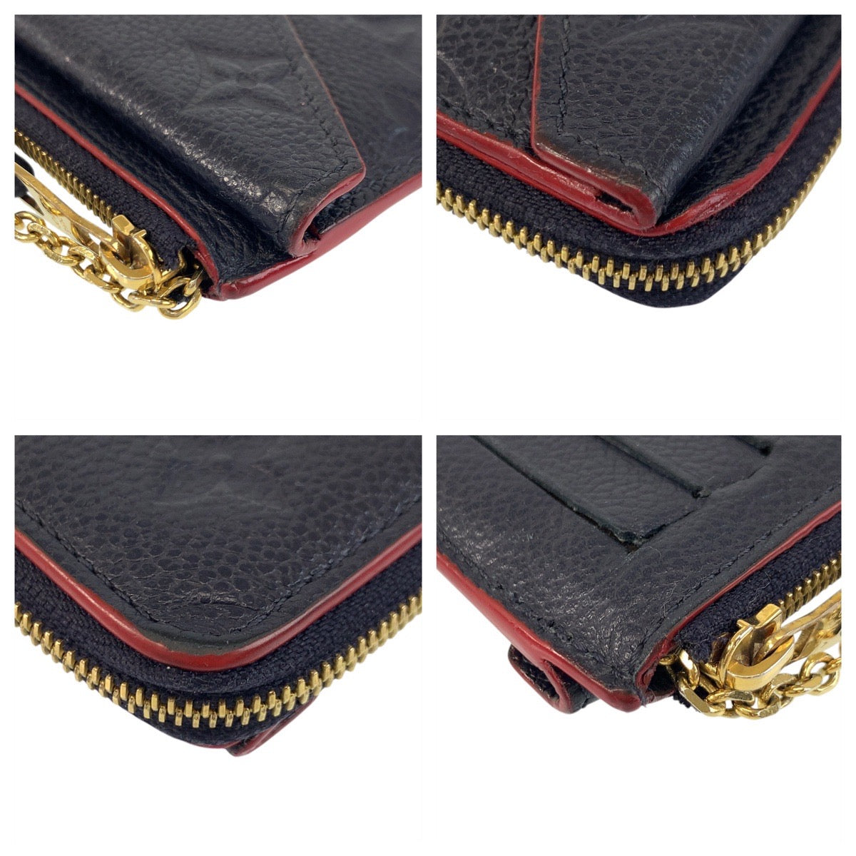 17635
LOUIS VUITTON ルイヴィトン モノグラム アンプラント ポルト カルト レクト ヴェルソ マリーヌルージュ ネイビー ゴールド金具 レザー M69420 コインケース カードケース  レディース ABP35