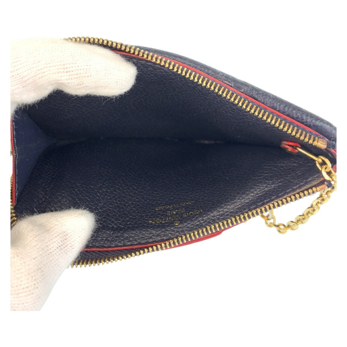 17635
LOUIS VUITTON ルイヴィトン モノグラム アンプラント ポルト カルト レクト ヴェルソ マリーヌルージュ ネイビー ゴールド金具 レザー M69420 コインケース カードケース  レディース ABP35