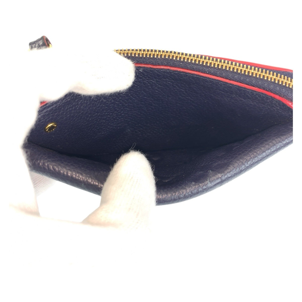 17635
LOUIS VUITTON ルイヴィトン モノグラム アンプラント ポルト カルト レクト ヴェルソ マリーヌルージュ ネイビー ゴールド金具 レザー M69420 コインケース カードケース  レディース ABP35