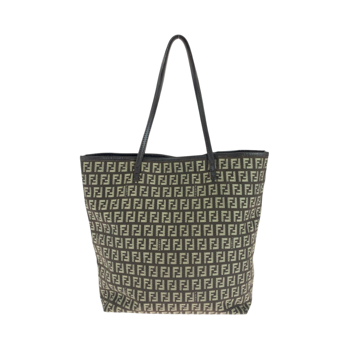 17636
FENDI フェンディ ズッキーノ ブラウン ベージュ シルバー金具 キャンバス 2201 8BH074 トートバッグ ショルダーバッグ  レディース