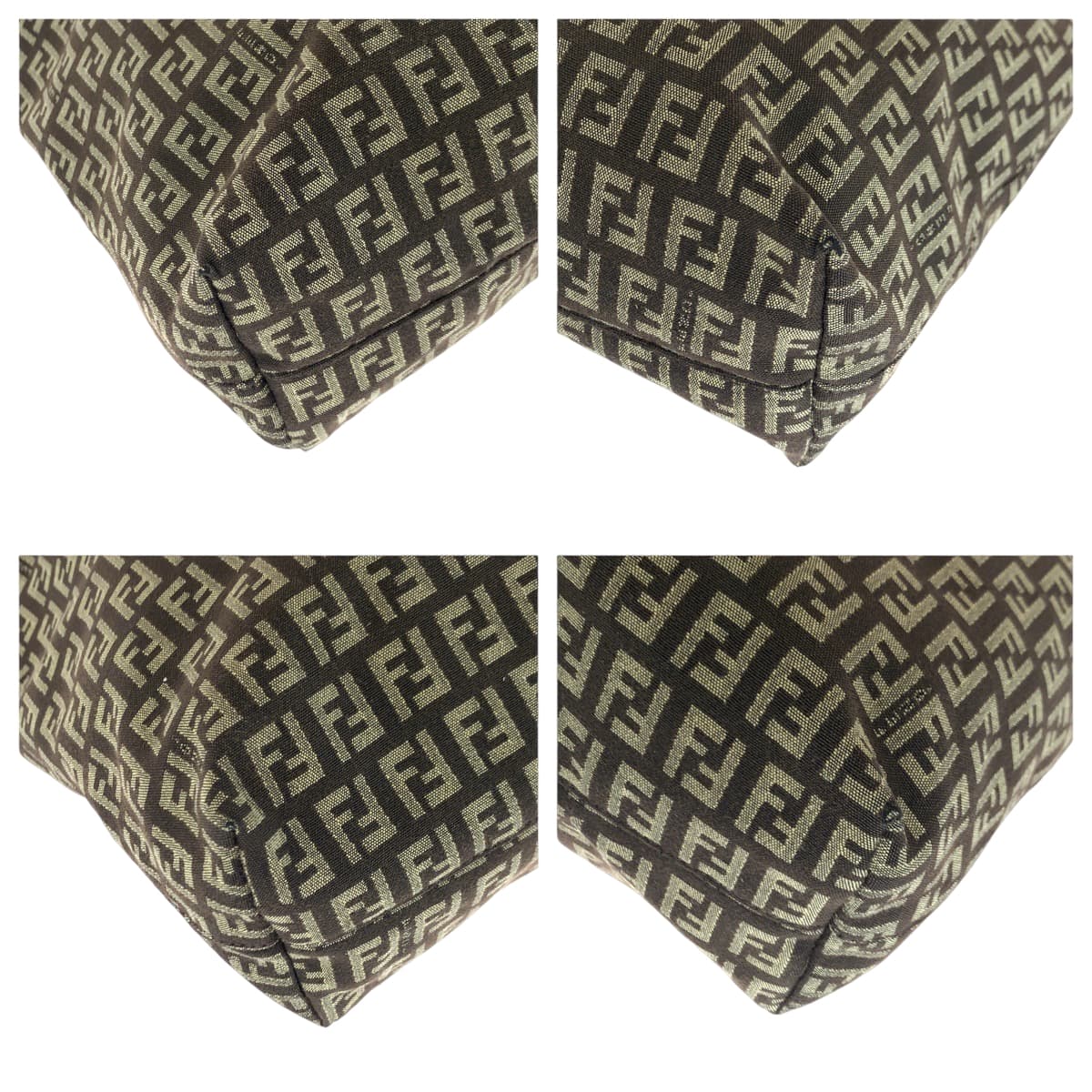 17636
FENDI フェンディ ズッキーノ ブラウン ベージュ シルバー金具 キャンバス 2201 8BH074 トートバッグ ショルダーバッグ  レディース