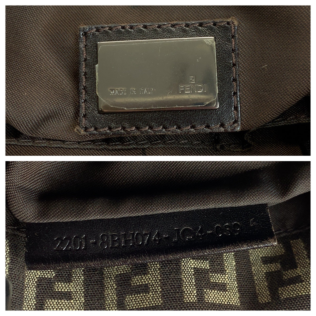 17636
FENDI フェンディ ズッキーノ ブラウン ベージュ シルバー金具 キャンバス 2201 8BH074 トートバッグ ショルダーバッグ  レディース