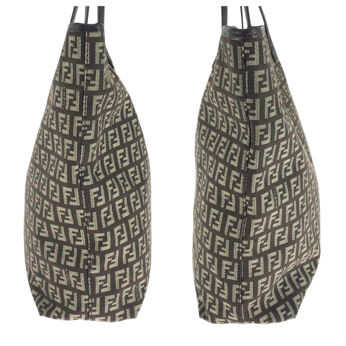 17636
FENDI フェンディ ズッキーノ ブラウン ベージュ シルバー金具 キャンバス 2201 8BH074 トートバッグ ショルダーバッグ  レディース