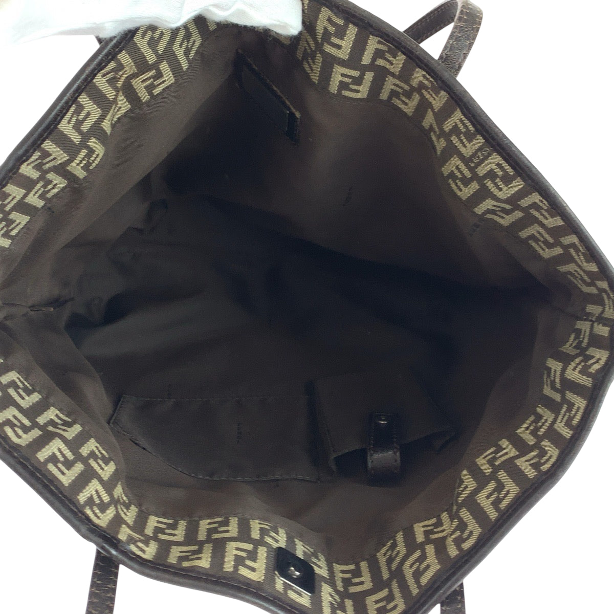 17636
FENDI フェンディ ズッキーノ ブラウン ベージュ シルバー金具 キャンバス 2201 8BH074 トートバッグ ショルダーバッグ  レディース