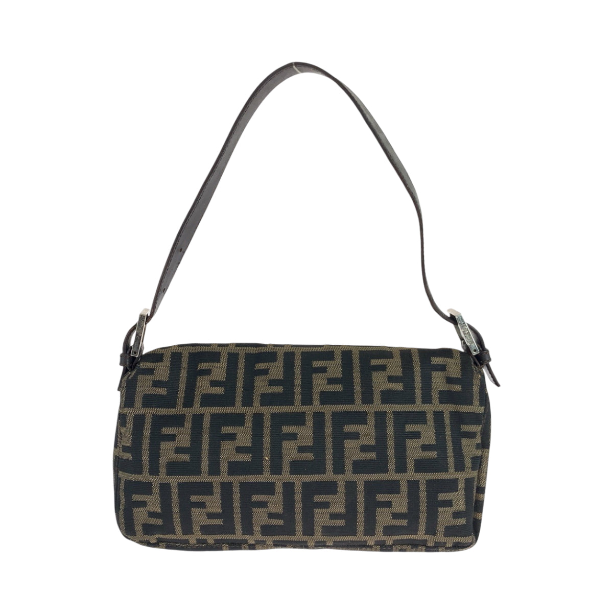 17641
FENDI フェンディ ヴィンテージ ズッカ マンマバケット ブラウン シルバー金具 キャンバス ワンショルダーバッグ ハンドバッグ  レディース