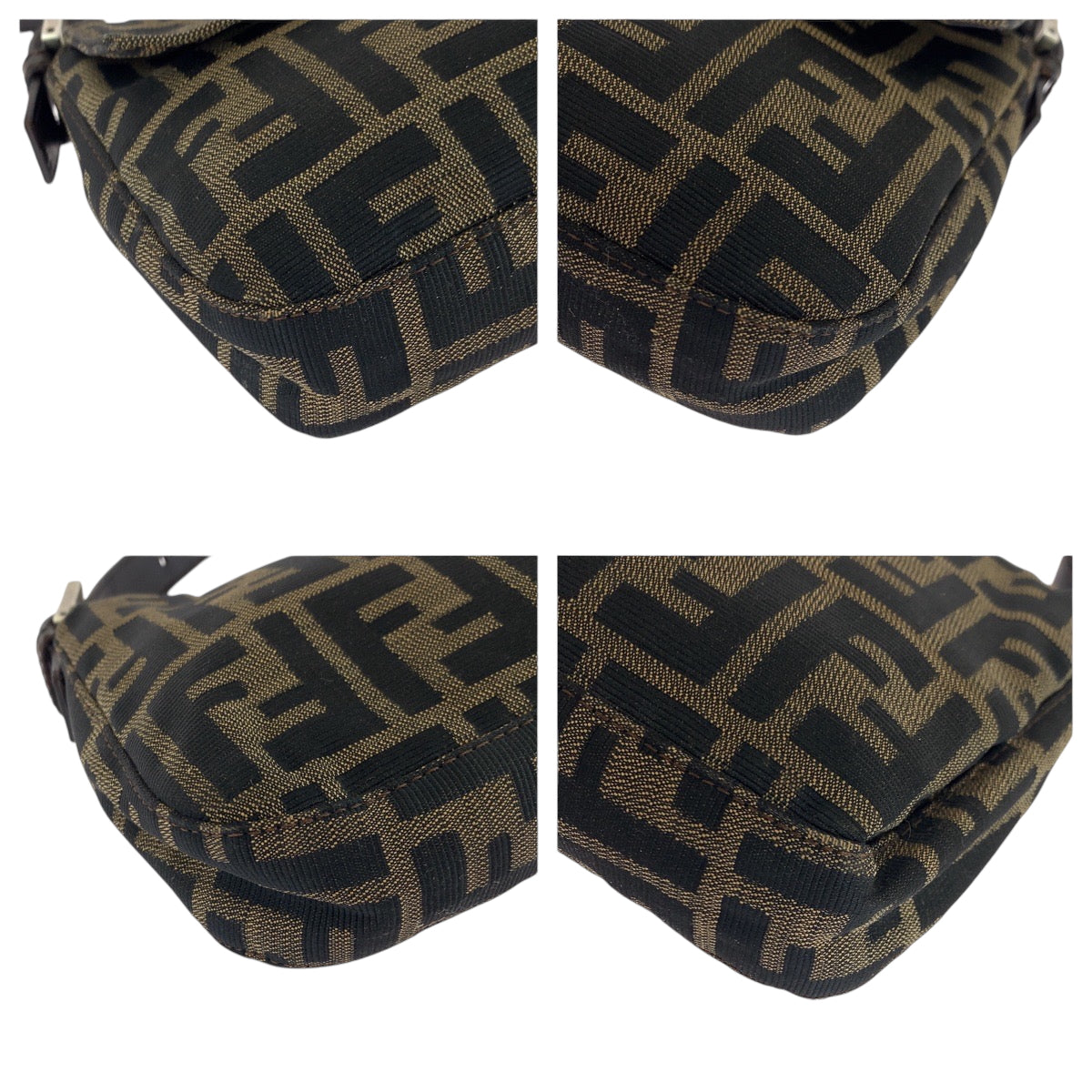 17641
FENDI フェンディ ヴィンテージ ズッカ マンマバケット ブラウン シルバー金具 キャンバス ワンショルダーバッグ ハンドバッグ  レディース